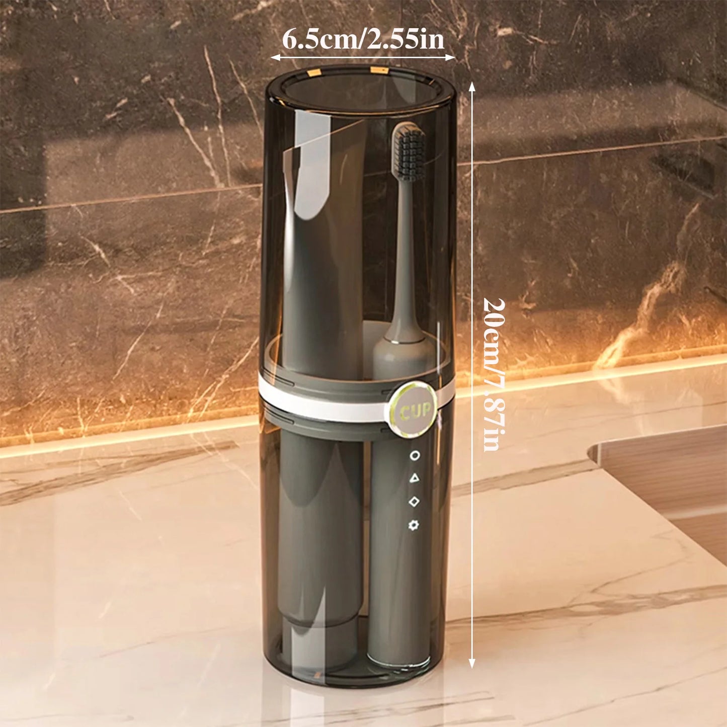 2-in-1 Travel Toothbrush Holder Cup 2-In-1 Wash Storage Transparent Design Suitable for School Outing Camping Peaceful Pleasures Health and Wellness