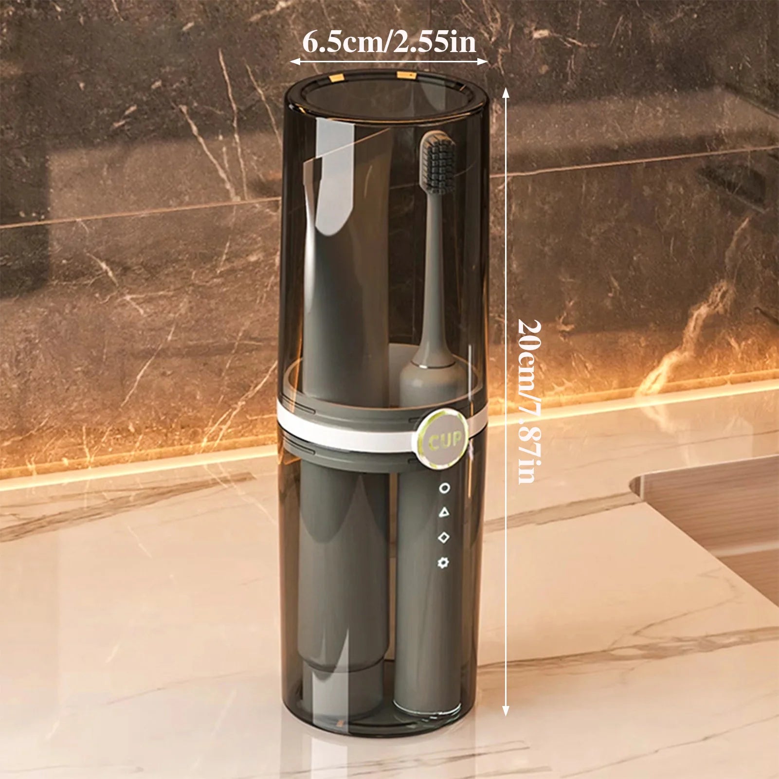 2-in-1 Travel Toothbrush Holder Cup 2-In-1 Wash Storage Transparent Design Suitable for School Outing Camping Peaceful Pleasures Health and Wellness
