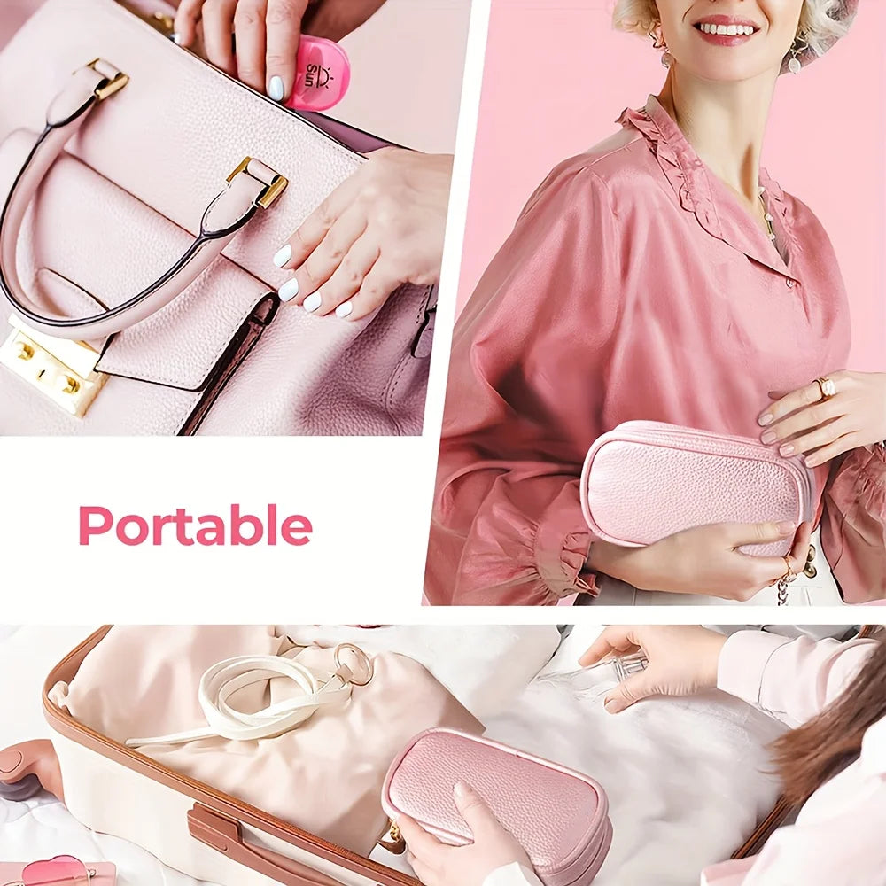 Cute Pill Organizer 2 Times a Day, PU Leather Pill Case, Portable Weekly Pill Box for Purse with Storage Bag to Hold Peaceful Pleasures Health and Wellness