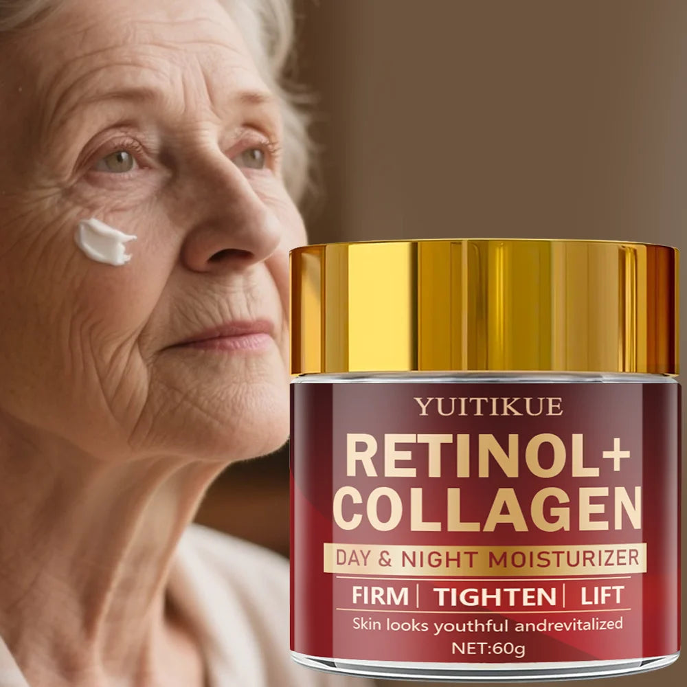 YUITIKUE Retinol Collagen Cream 60g - Day & Night Moisturizer, Firms & Lifts Skin, Reduces Wrinkles, Youthful Look, Fast Results Peaceful Pleasures Health and Wellness