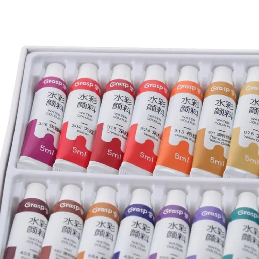 Watercolor Paint Tubes Set | 12–36 Vibrant Colors | 5ml Tubes