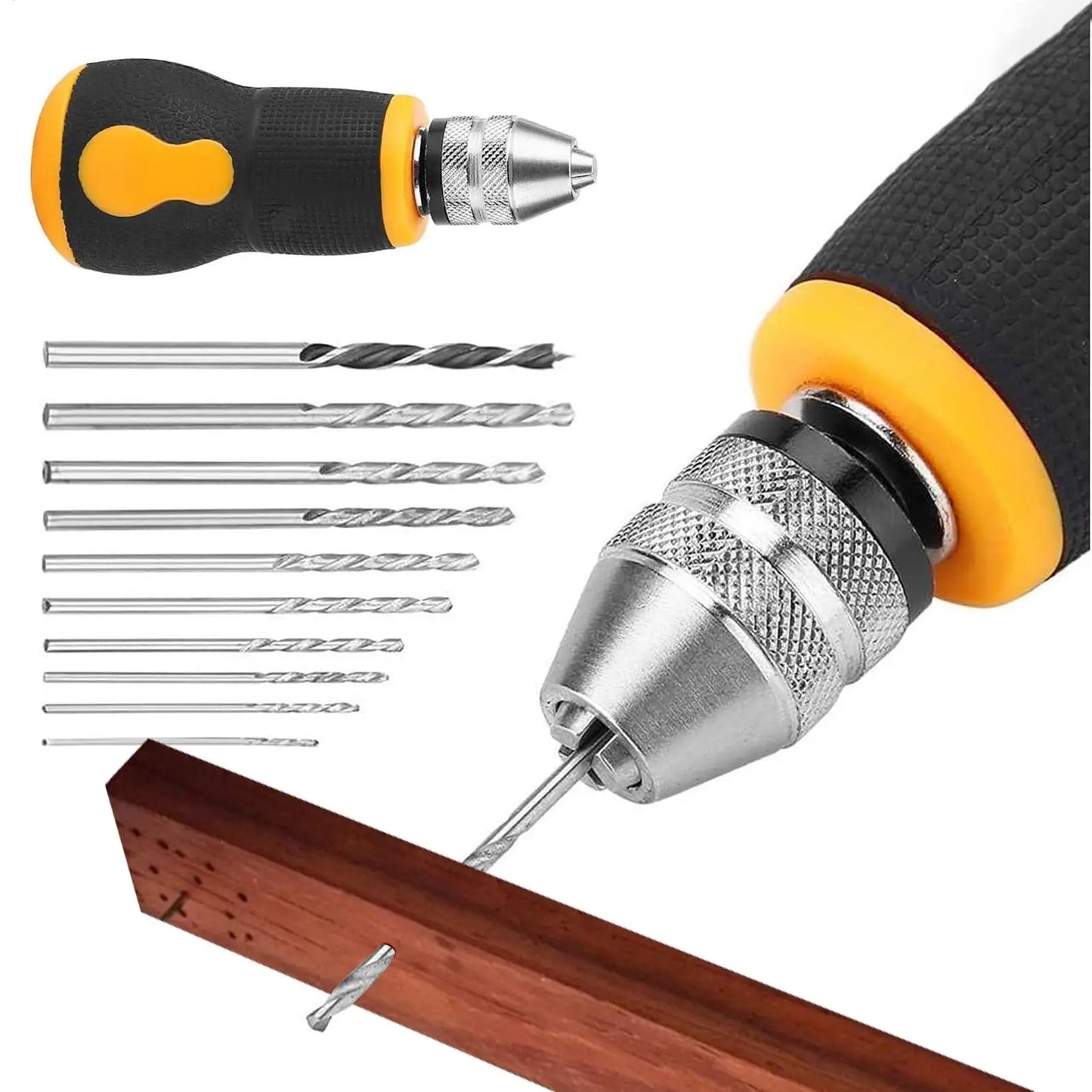 Mini Hand Drill Set – 10 Twist Bits for Jewelry & DIY Craft