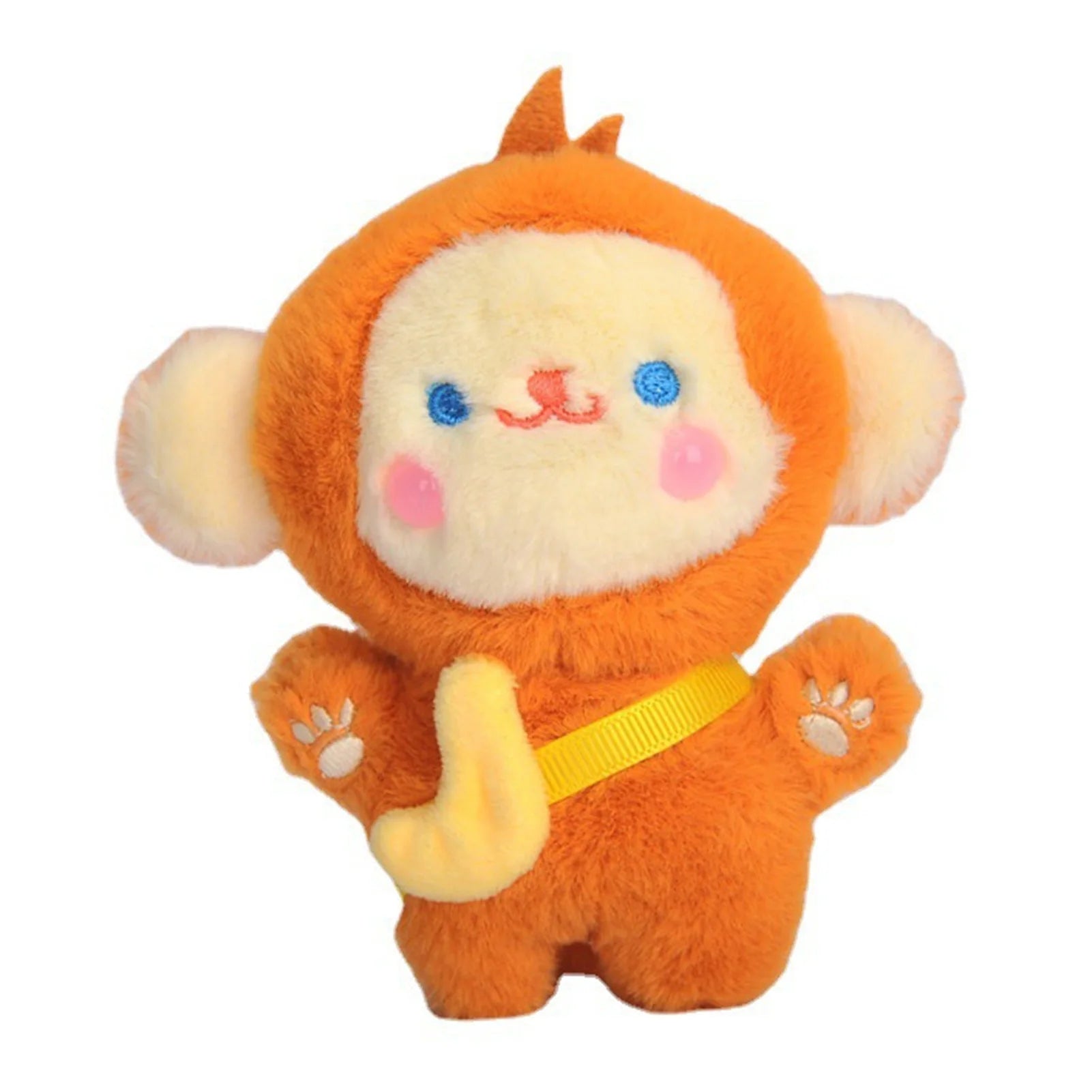 12cm Little Monkey Key Chain,Adorable Plush Charm Versatile Keychain Bag Charm For Kids Adults,Daily Use Handbag Decoration Peaceful Pleasures Health and Wellness Orange