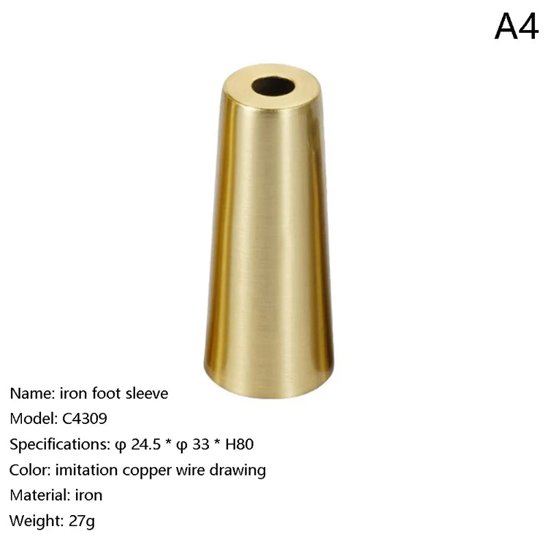 Brushed Brass Furniture Leg Cap Cover | Table & Chair Protector Furniture Leg Cap Peaceful Pleasures Health and Wellness A4