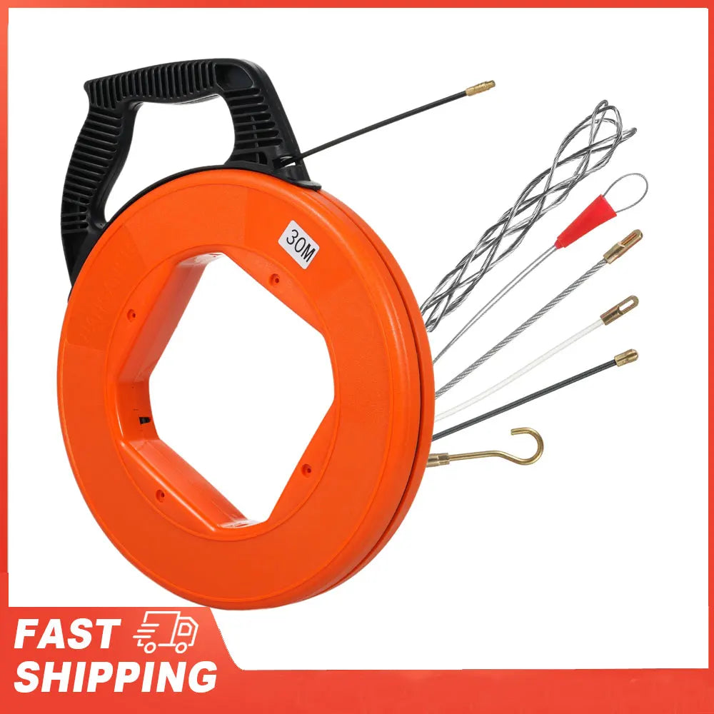 Cable Retractable Aid 30m High-quality Spiral Including 6 Adapters