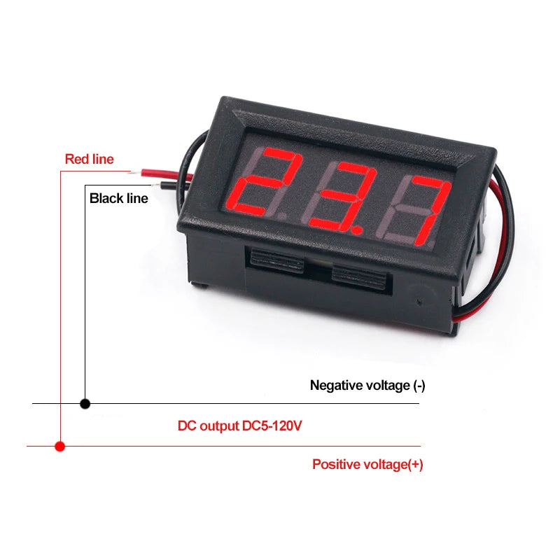 Universal Digital Multimeter Test Leads 1000V 20A + Waterproof Digital Voltage Display LED Voltmeter Two-Wire DC 3V-30V Tester Peaceful Pleasures Health and Wellness