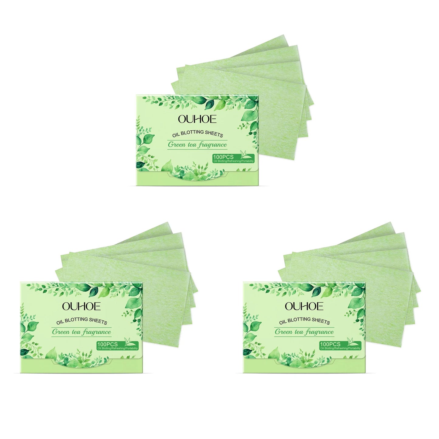 Green Tea Oil Blotting Sheets 100 Pcs – Oily Skin Control