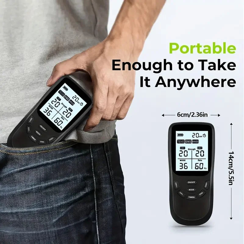 2 Independent Channel TENS EMS Unit, 36 Mode, 20 Level Muscle Stimulator, Rechargeable Electric Pulse Massager for Treatment Peaceful Pleasures Health and Wellness