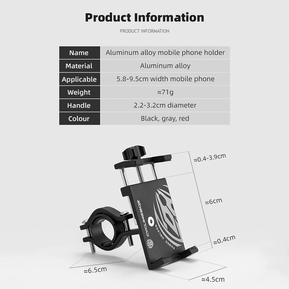 Untoom Motorcycle Scooter Phone Mount Stand Bicycle Holder Aluminum Alloy Adjustable Bike Phone Bracket Cycling Accessories Peaceful Pleasures Health and Wellness