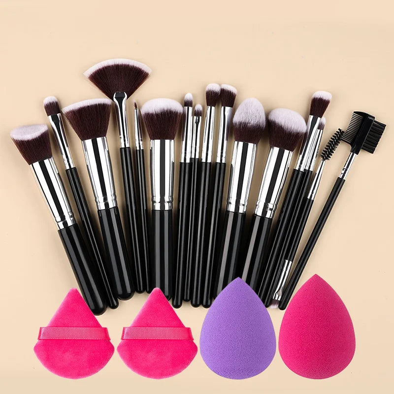 RUNTOIN 14-16Pc Professional Makeup Brush Set – Face & Eye