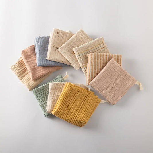 Baby Muslin Washcloths 5-Pack – Soft Cotton Burp Cloth Set Baby Muslin Washcloth Peaceful Pleasures Health and Wellness