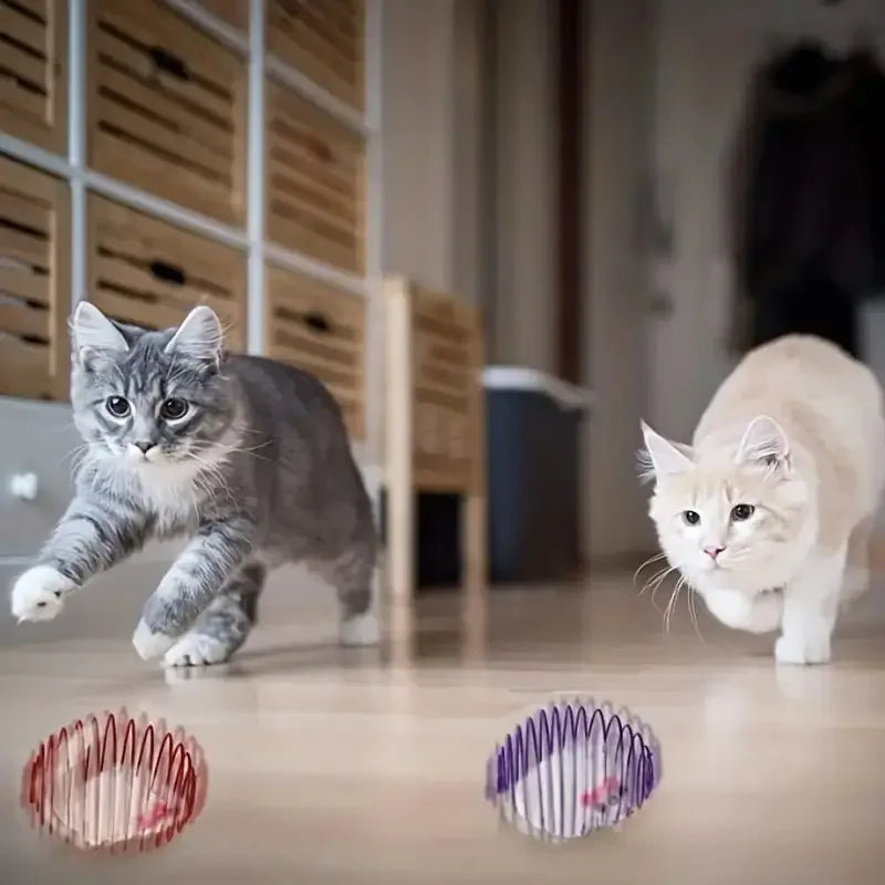 Cat Spring & Ball Toy Assortment | Bright Colors, No Batteries Cat Toy Peaceful Pleasures Health and Wellness