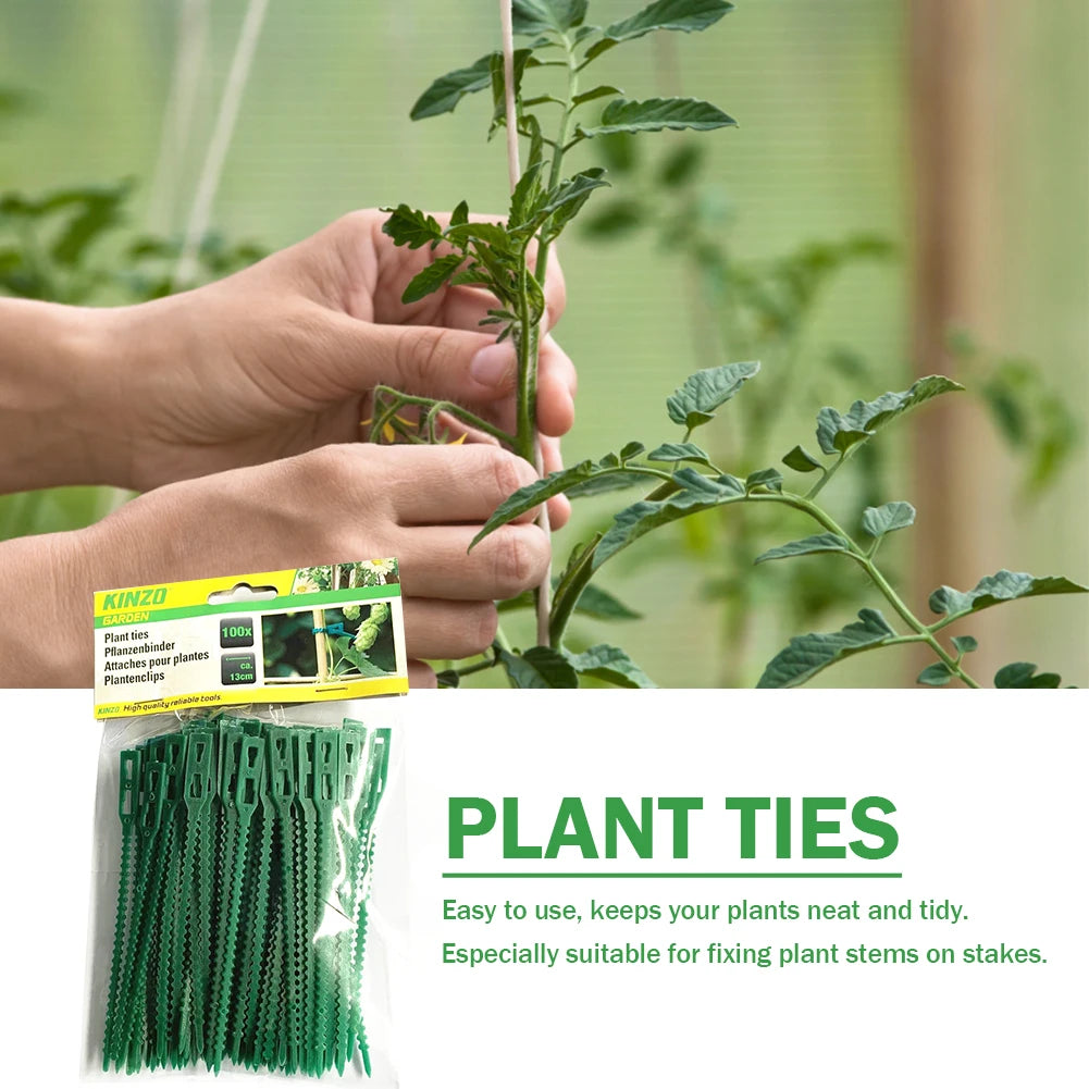 Green Plant Cable Ties – Reusable Garden Fasteners | 100 Pcs Peaceful Pleasures Health and Wellness