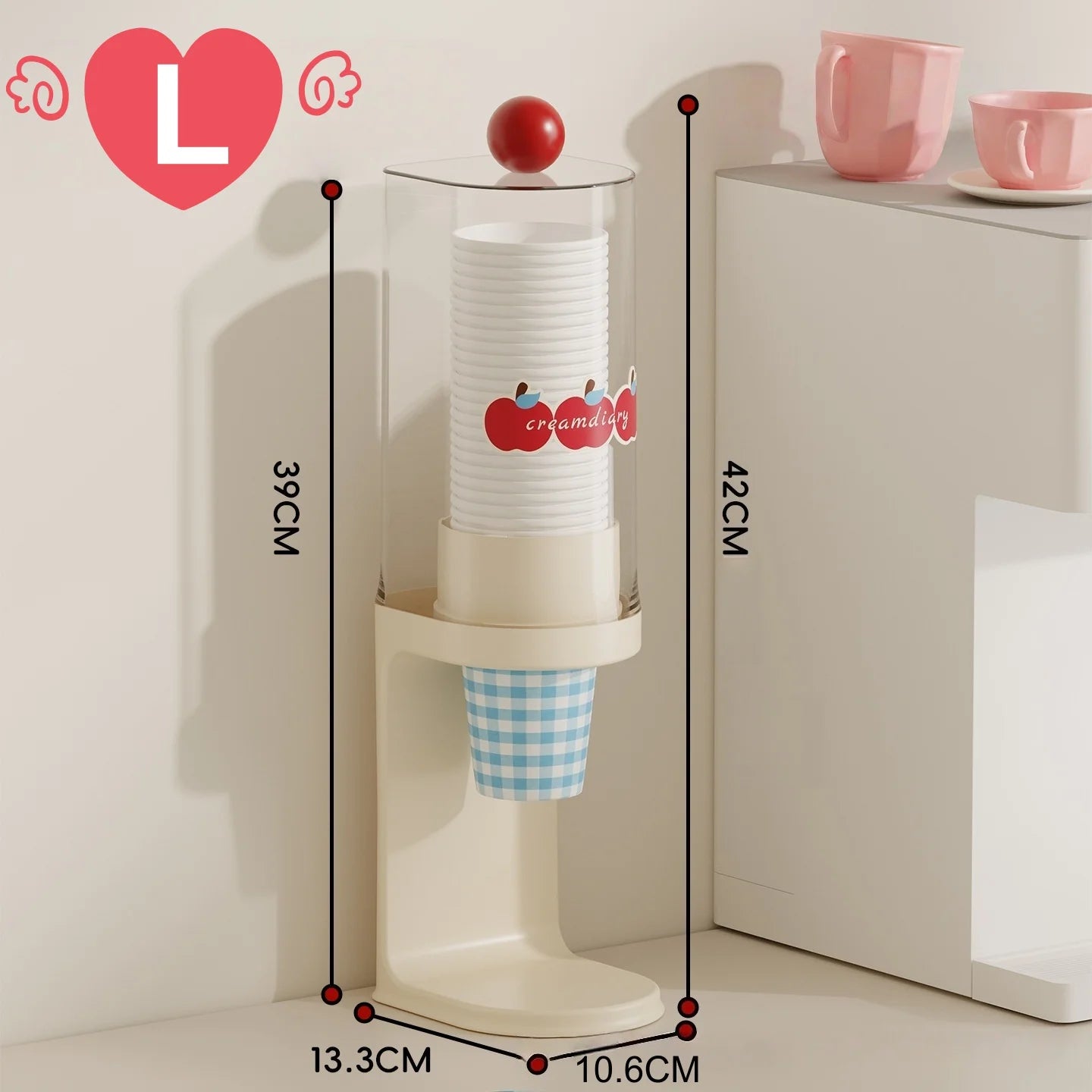 Pull-Type Cup Dispenser for Water Cooler & Bathroom | Plastic