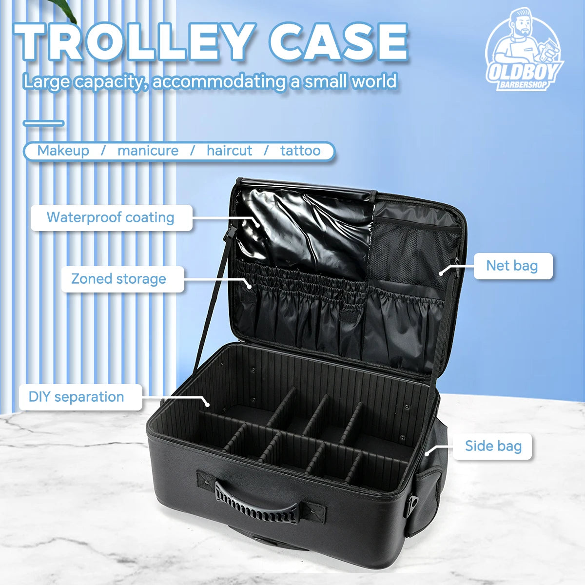 Rolling Suitcase for Artists Travel Makeup Artist Bag Luggage Cosmetic Brush Storage with Wheels Beauty Tool Organizer Peaceful Pleasures Health and Wellness