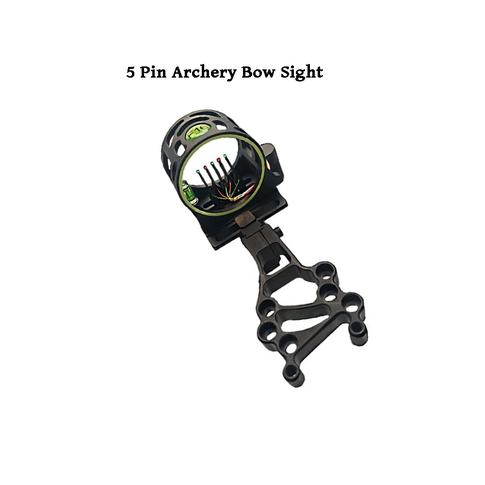 Archery Compound Bow Sight 5 Pin 0 019 Fiber Aiming Sighting Right