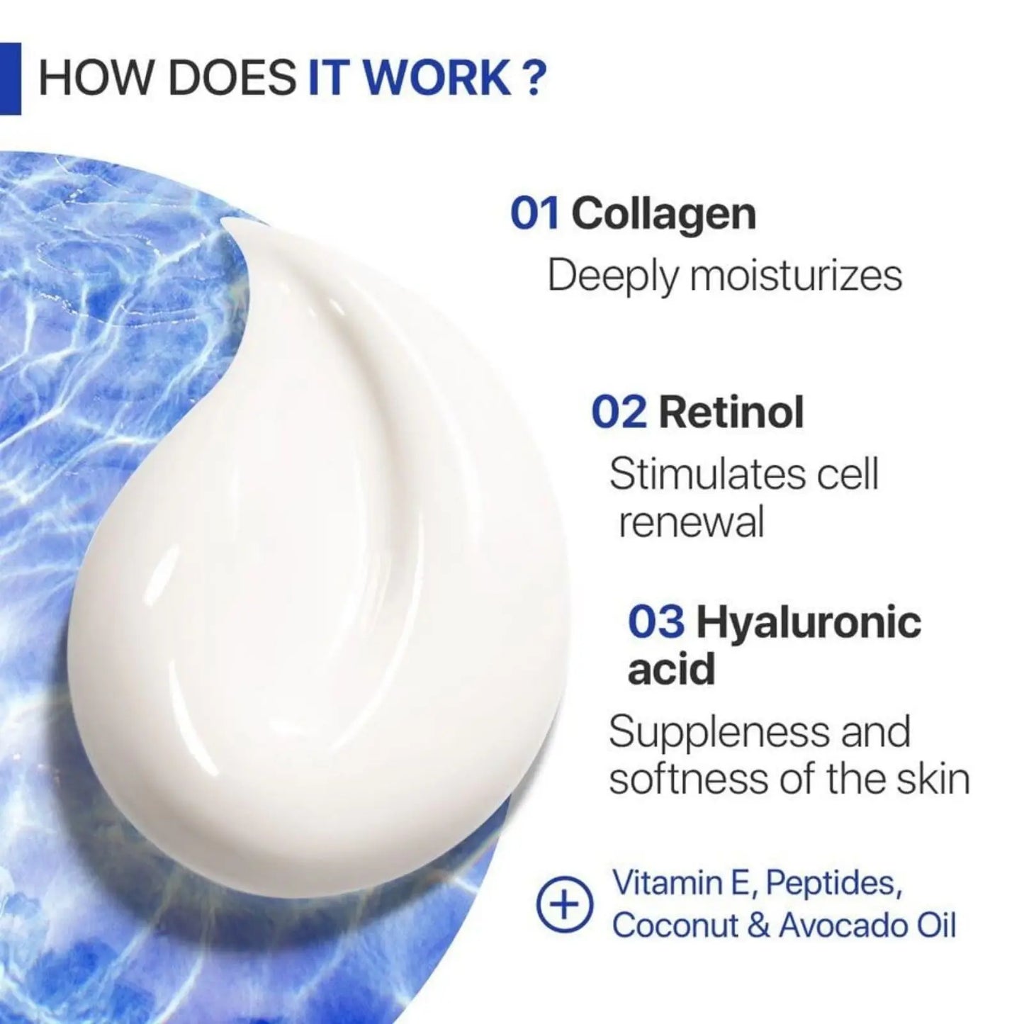 Collagen Cream for Face with Retinol and Hyaluronic Acid, Day Night Anti Aging Skincare Facial Moisturizer, Peaceful Pleasures Health and Wellness