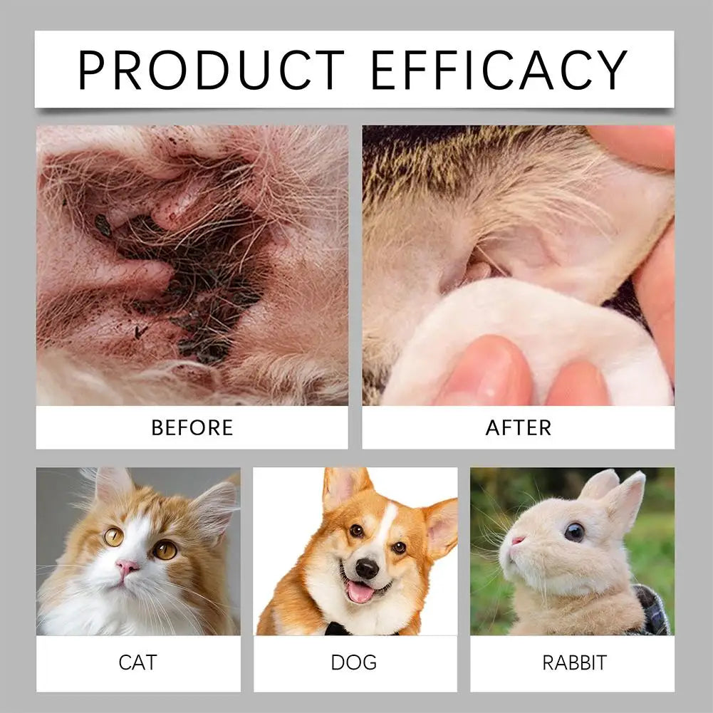 Pet Ear Cleaning Drops for Dogs & Cats | Earwax Solution