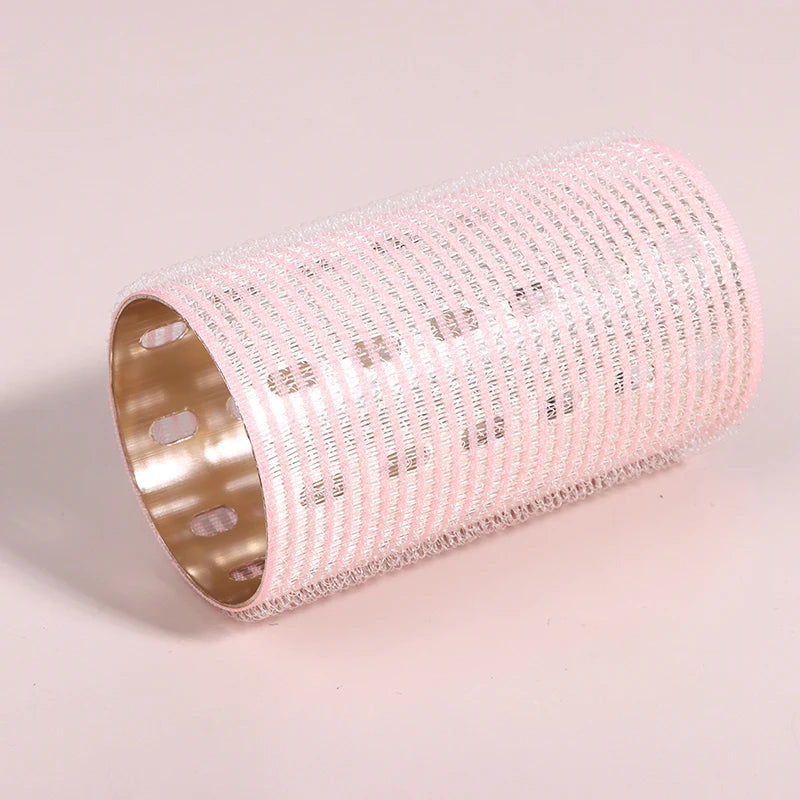 Color Aluminum Core Self-adhesive Hair Roll 5*9cm Pure Nylon Hook And Loop Roller Self Grip Styling Hot Thermal Volume Curler Peaceful Pleasures Health and Wellness Pink Gold