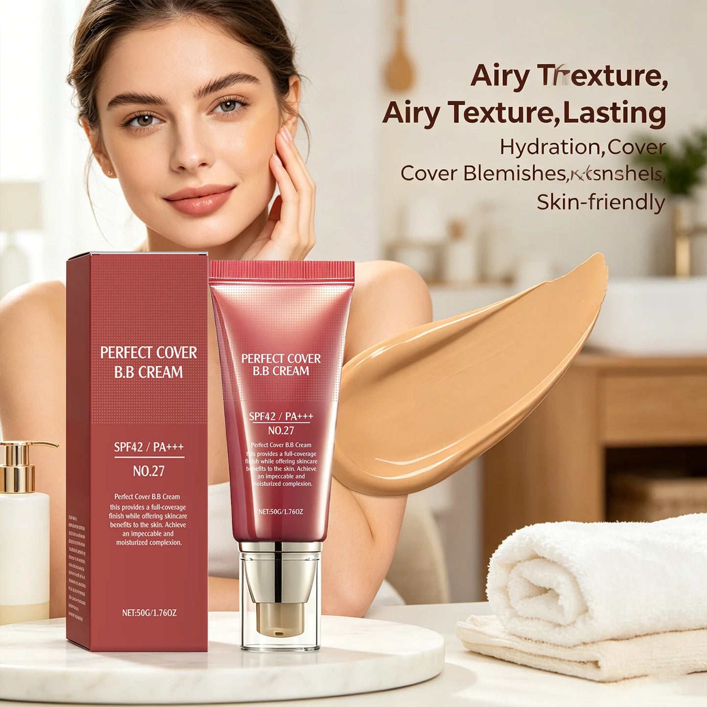 Moisturizing BB Cream Concealer – UVA Block & Blemish Cover 50g BB Cream Concealer Peaceful Pleasures Health and Wellness