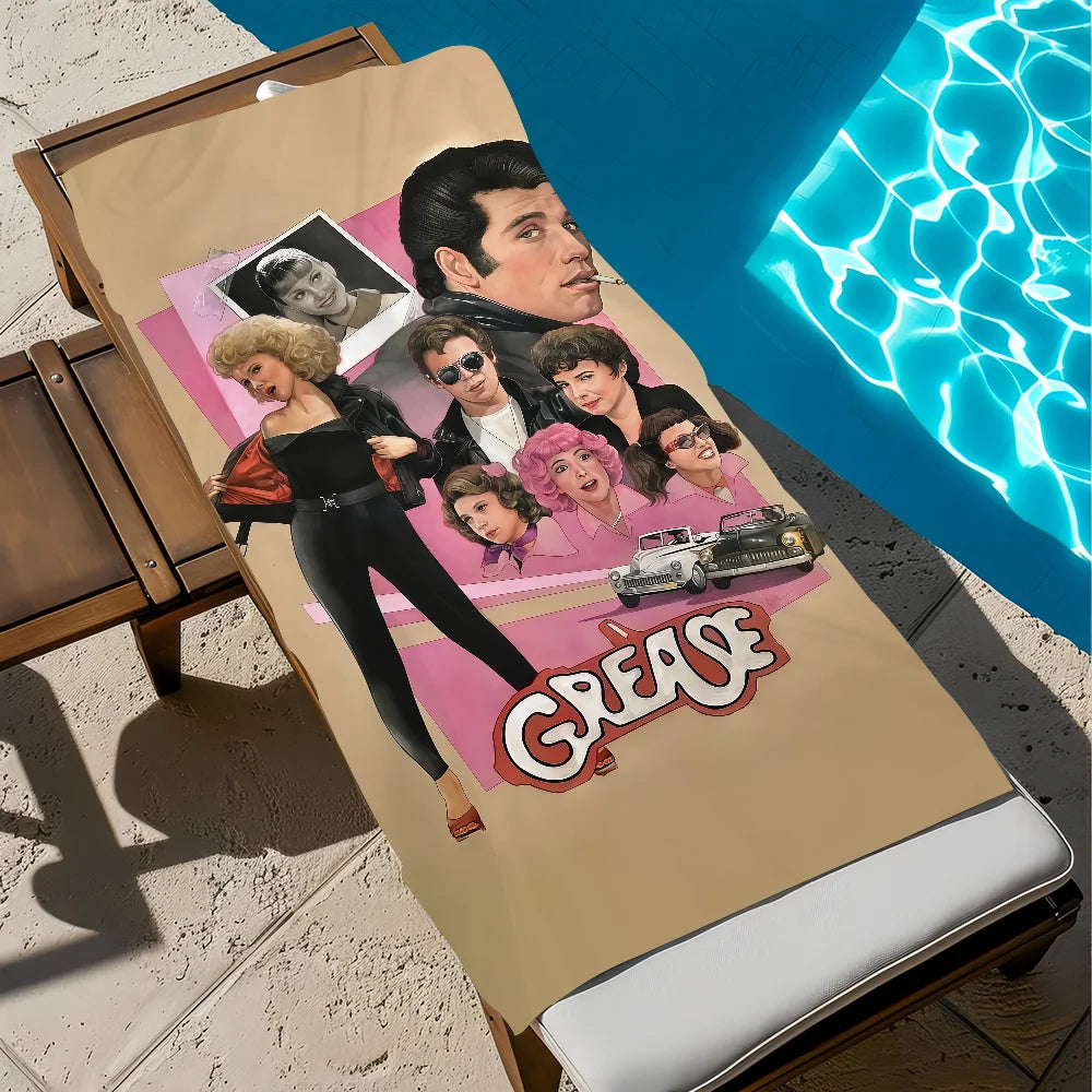 Grease 1978 Movie Quick-Dry Beach Towel | Soft Microfiber Microfiber Beach Towel Peaceful Pleasures Health and Wellness z3 STJ40x70CM