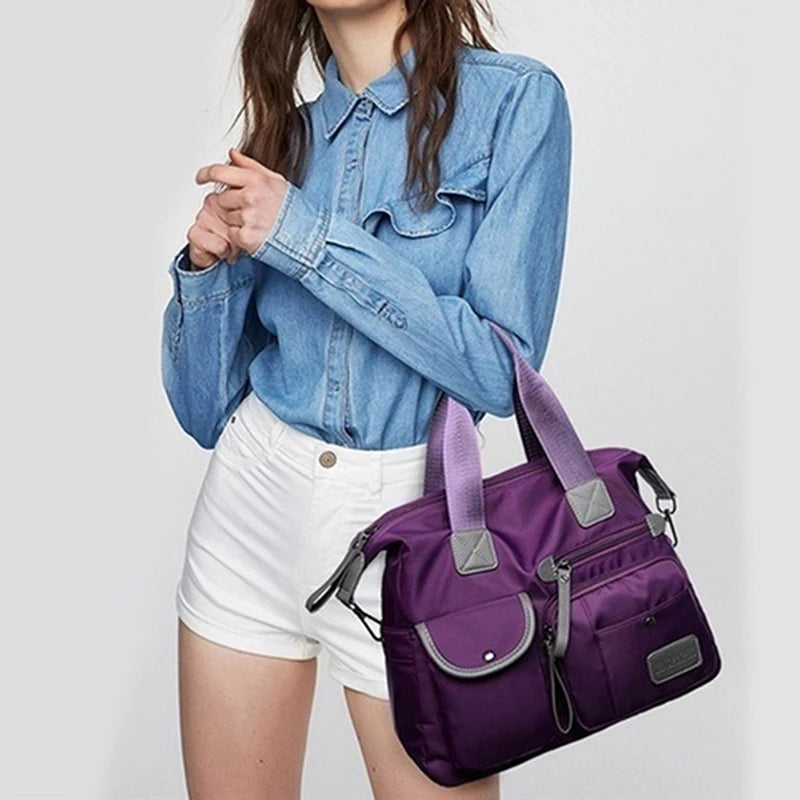 Tote Bag forLadies Fashion Nylon Waterproof Casual Shoulder Mummy Bag Large Capacity Messenger Bags Peaceful Pleasures Health and Wellness