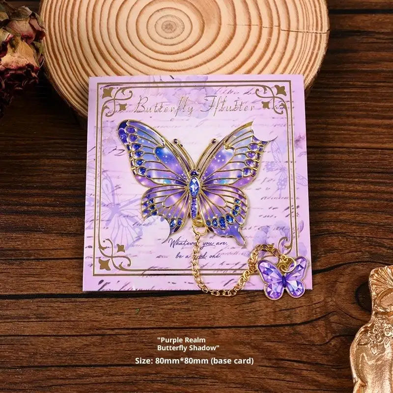 Vintage Butterfly Metal Bookmark – Hollow Flower Fan Design