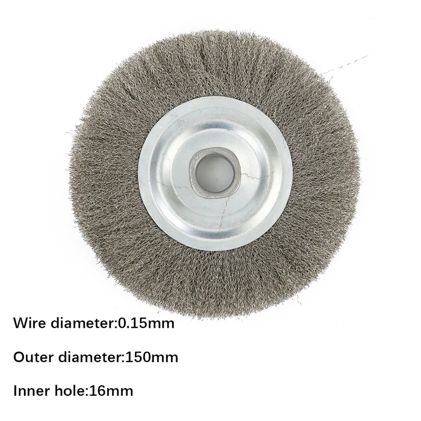 Crimped Stainless Steel Wire Wheel Brush Bench Grinder Abrasive Hole