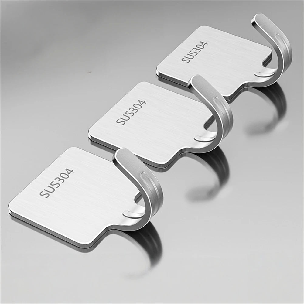 No Drill Towel Hooks Stainless Steel Wall Coat Hangers Keys Clothes