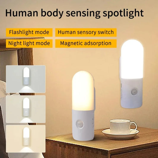 Motion Sensor Night Light – Wireless Magnetic Multi-Color Wall Light