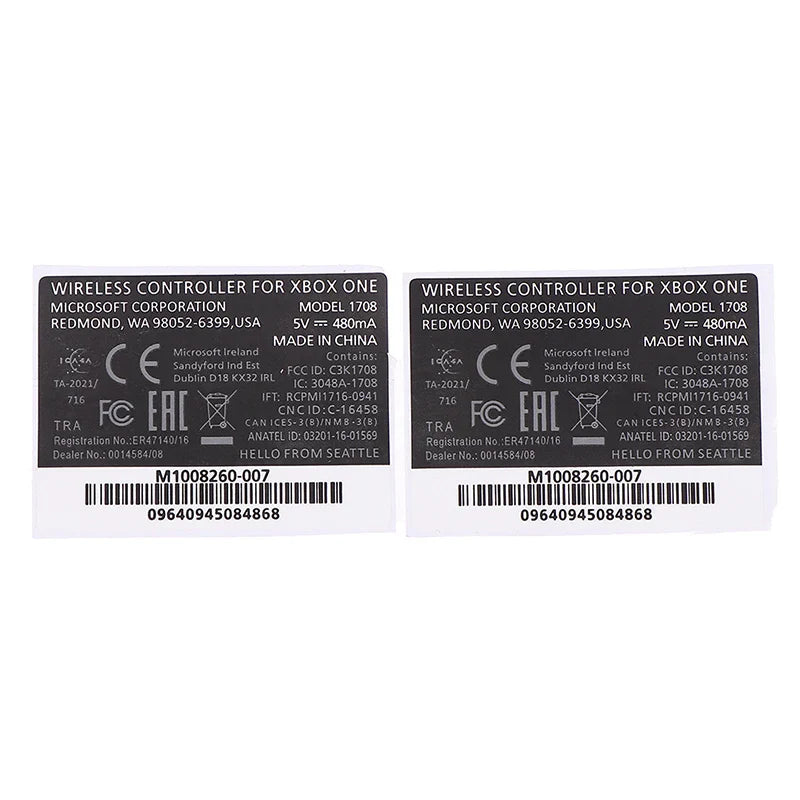 Xbox One & One S Controller Seal Stickers Black & White 2pcs