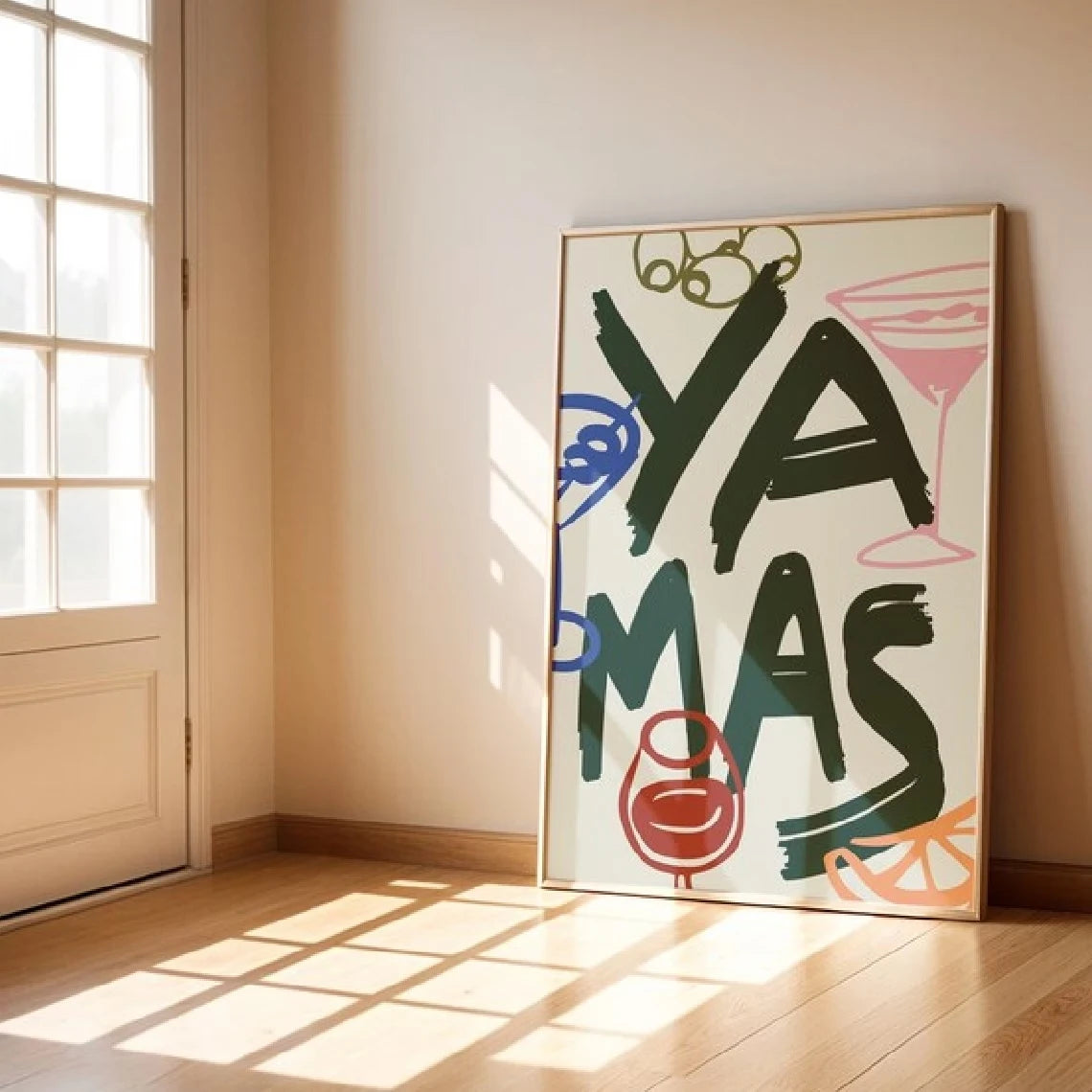 Mediterranean Greek "Ya Mas" Quote Canvas Wall Art Print
