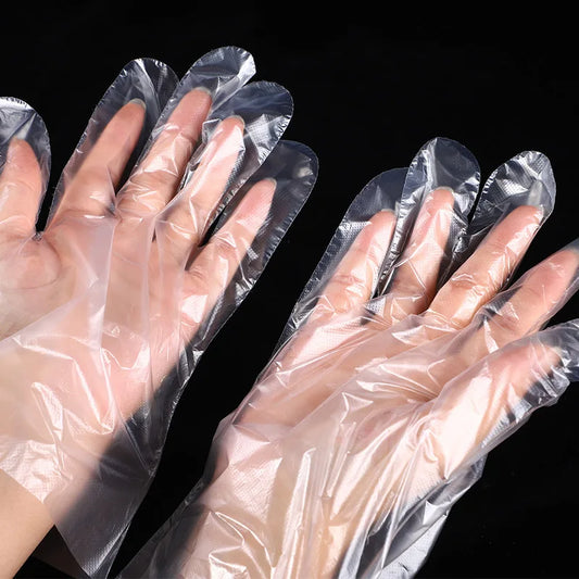 Disposable Plastic Gloves Latex Free Powder Free Clear Polyethylene Hand Gloves Non-Sterile for Cleaning- Cooking Kitchen Tools Peaceful Pleasures Health and Wellness