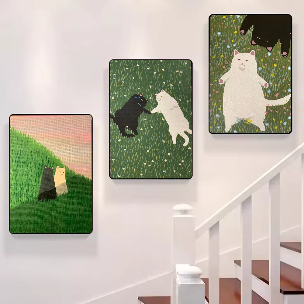 Funny Cute Cat Poster HD Waterproof Wall Art – Home Decor Wall Art Poster Peaceful Pleasures Health and Wellness