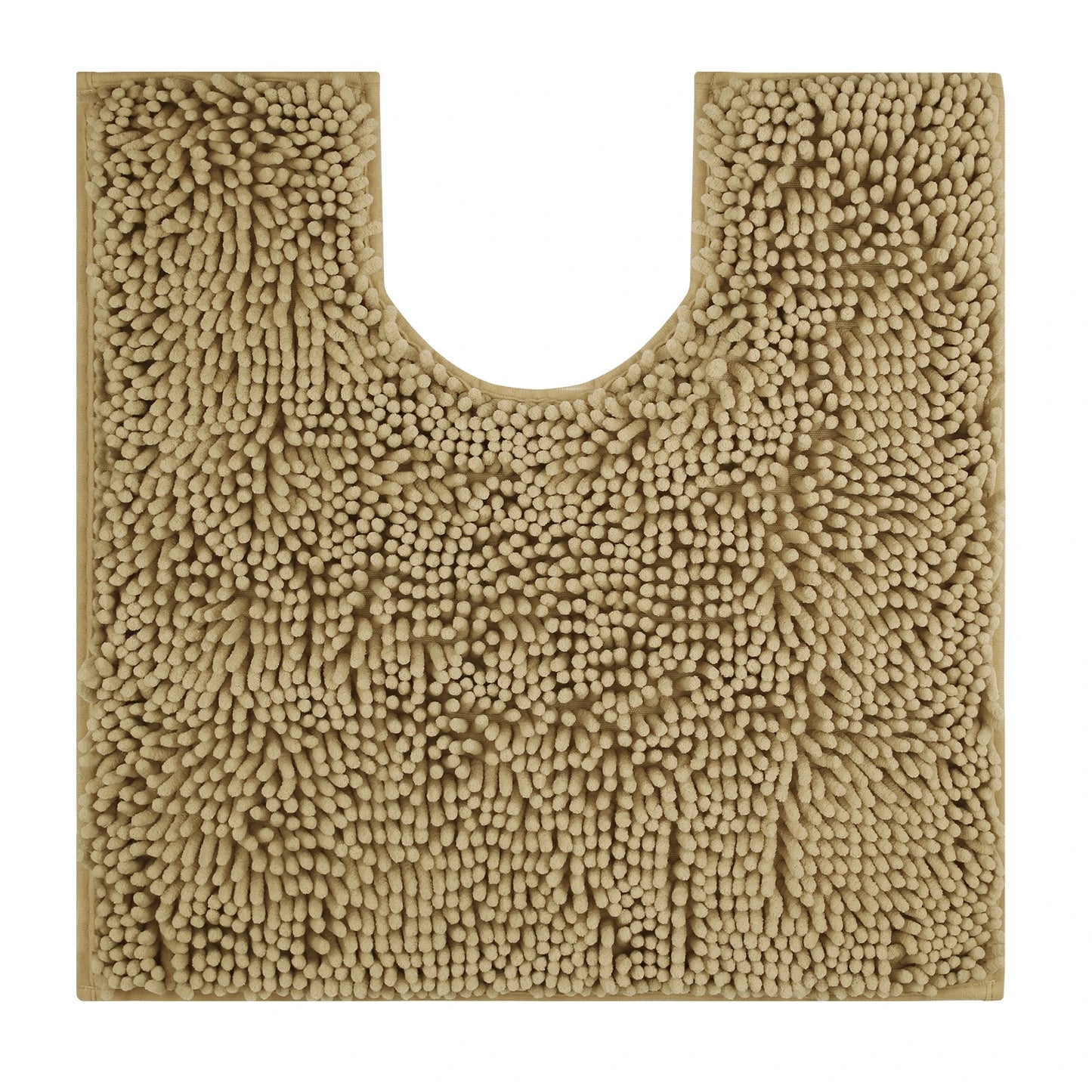 Toilet Rug U-Shaped Super Absorbent Chenille Bathroom Mats Non-Slip Backing Machine Washable For Bathrooms Floor Decoration Peaceful Pleasures Health and Wellness Camel 50x50CM U-Shape