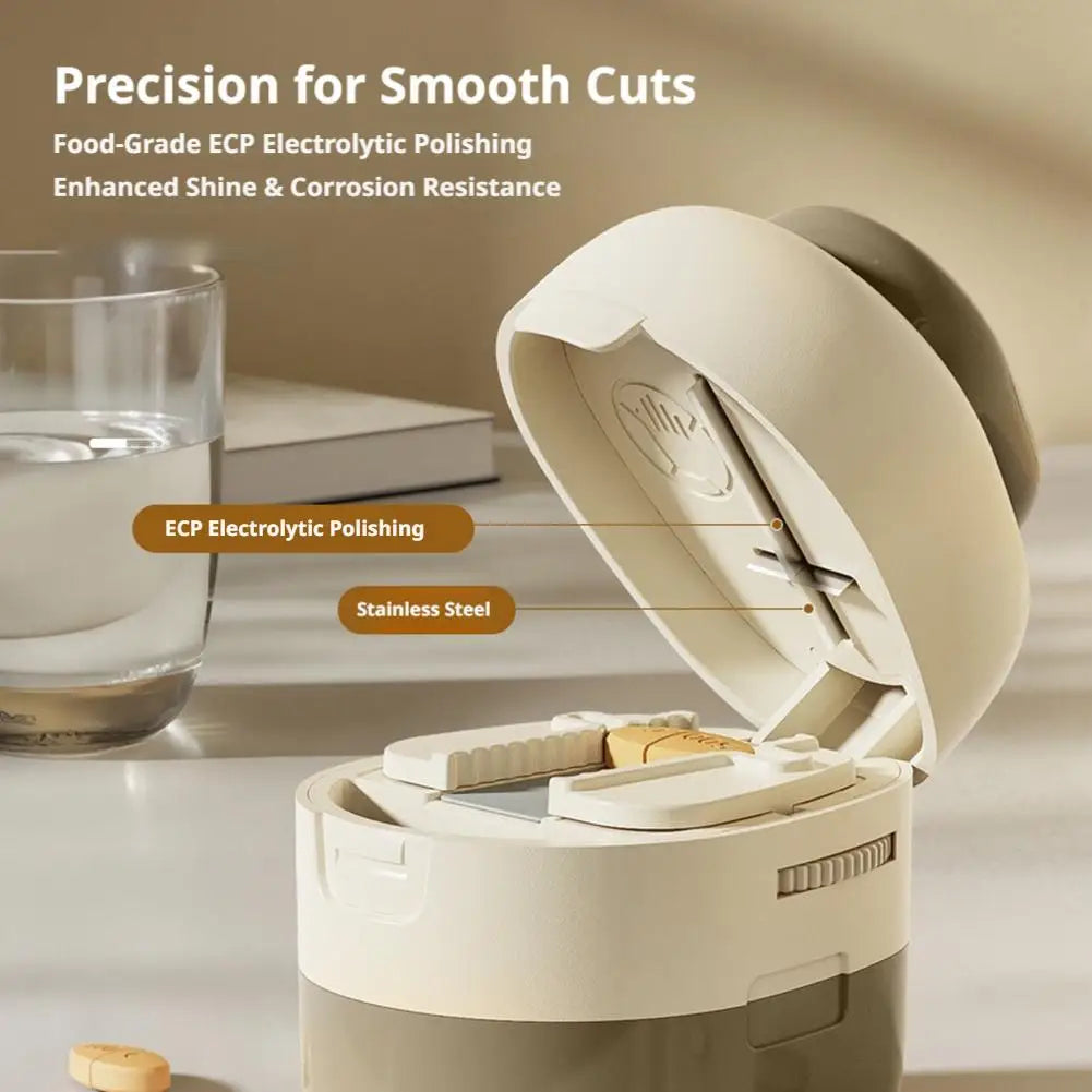 2-in-1 Pill Cutter & Portable Storage Box | Tablet Organizer