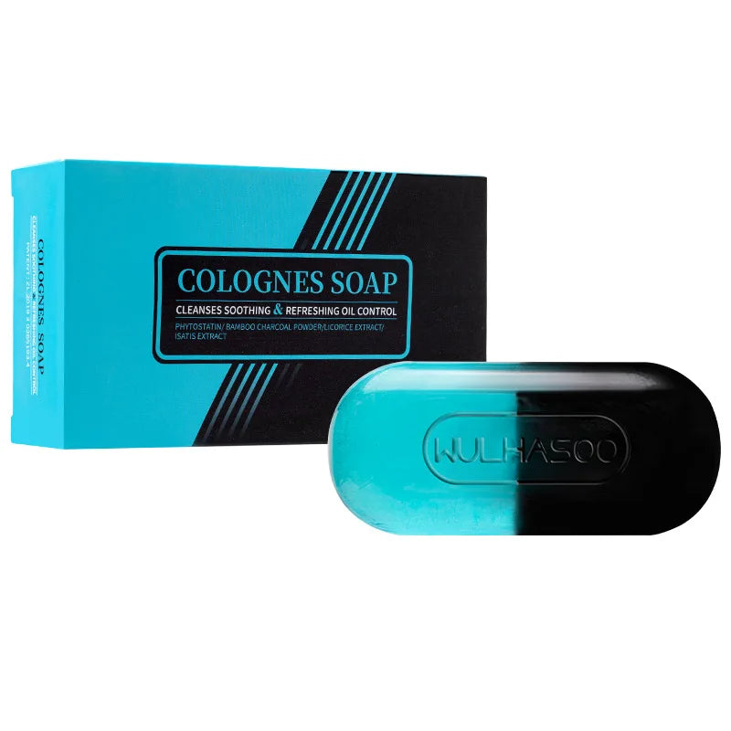 Two Colours Cologne Handmade Soap Lightly fragranced Lathering removes excess oil leaving skin naturally clean and refreshed Peaceful Pleasures Health and Wellness bicolour cologne