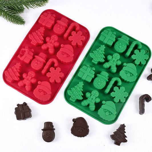 Christmas Themed Silicone Chocolate Mold Handmade Candy Mold DIY Silicone Soft Mold Christmas Silicone Chocolate Mold Practical Peaceful Pleasures Health and Wellness