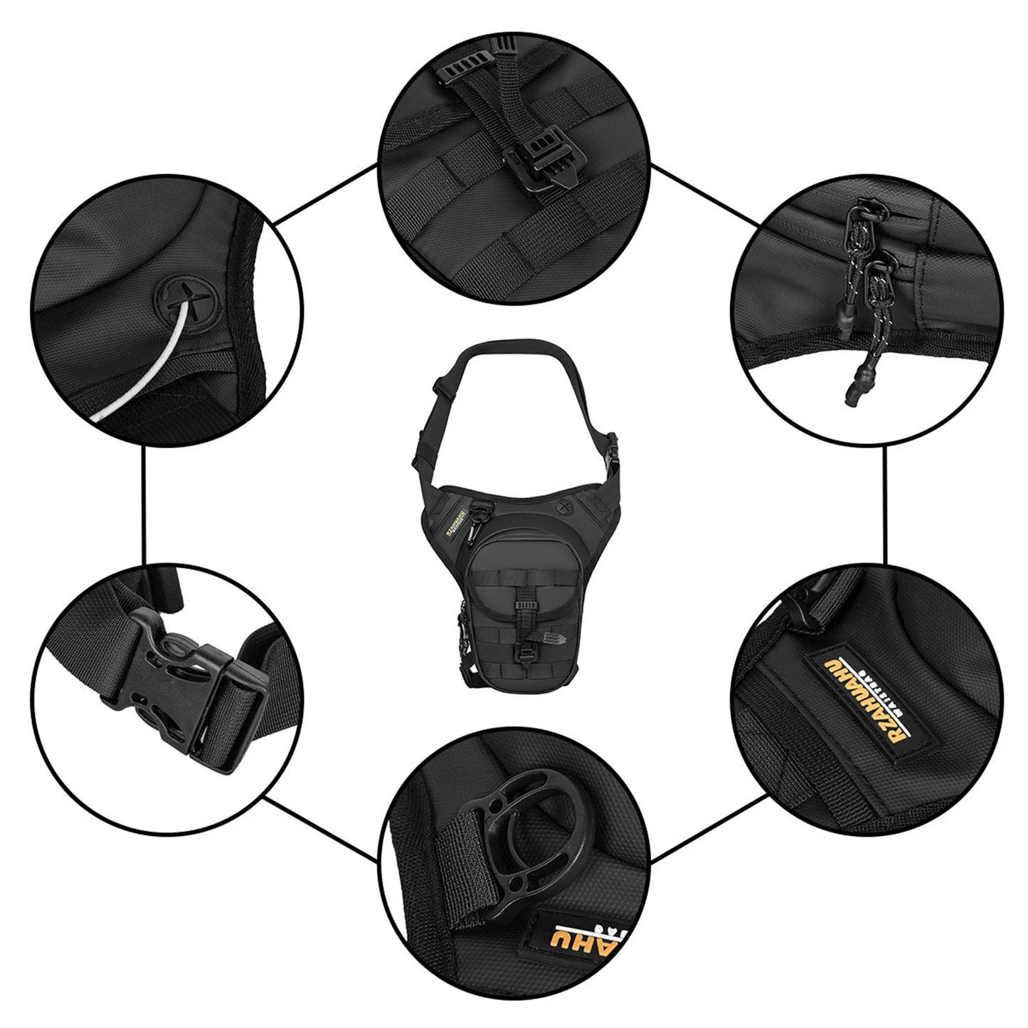 Motorcycle Leg Bag Waist Pack Rainproof Crossbody Bag Men Women Expandable Capacit Multifunctional for Riding Cycling Peaceful Pleasures Health and Wellness