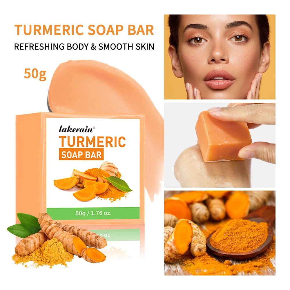 Handmade Turmeric Soap – Brightening Bar for Dark Spots & Face Brightening Soap Bar Peaceful Pleasures Health and Wellness 1pcs