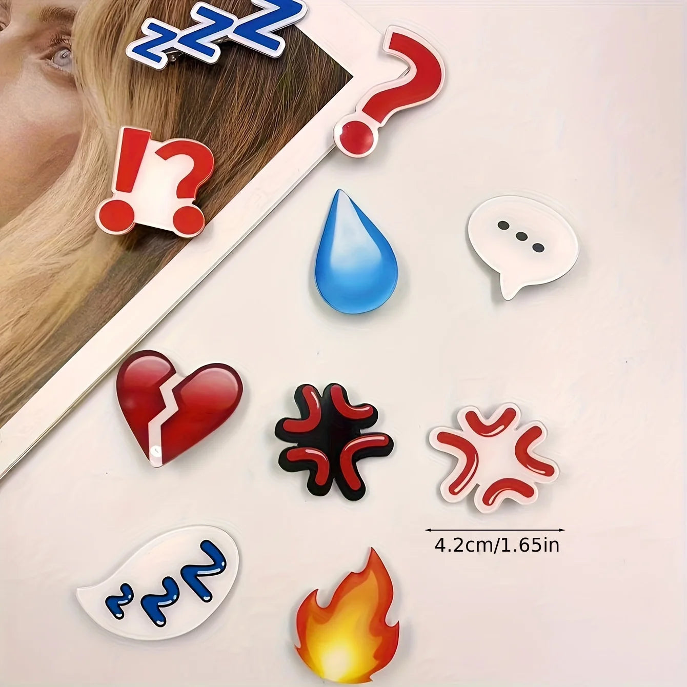 10pcs Kawaii Emotion Hair Clips Set – Acrylic Cute Expression Clips Hair Clip Peaceful Pleasures Health and Wellness