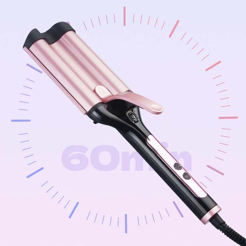 Salon-Quality Triple Barrel Curler 31mm Ceramic Coating Hair Curler for Professional-Looking Smooth Waves at Home Peaceful Pleasures Health and Wellness