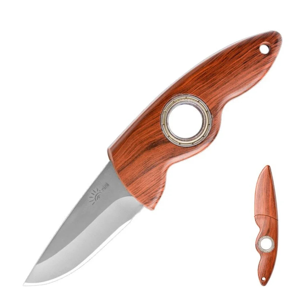 Survival Rotating Knife Outdoor Camping Gear High Hardness EDC Tool Portable Wood Pocket Knife Hunting Bushcraft Equipment Peaceful Pleasures Health and Wellness