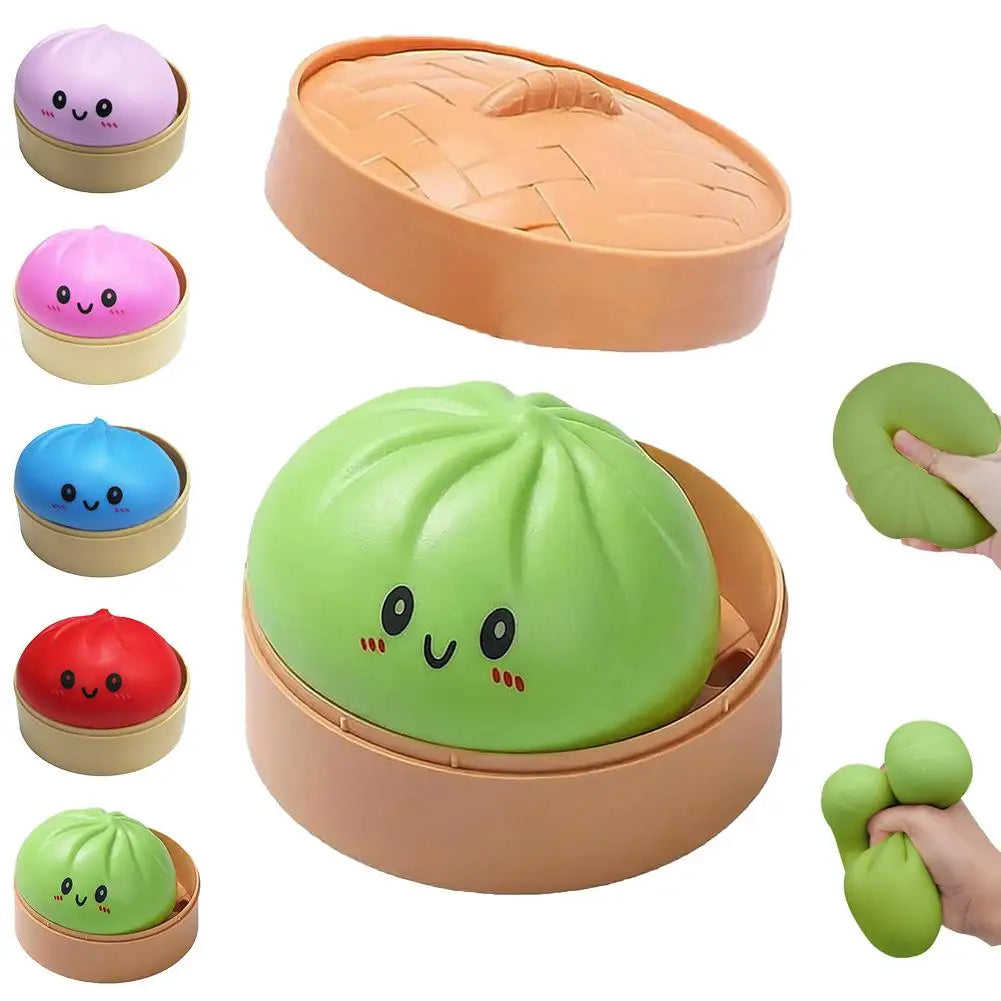 Giant Steamed Bun Squishy Fidget Sensory Toy | Colorful Squish