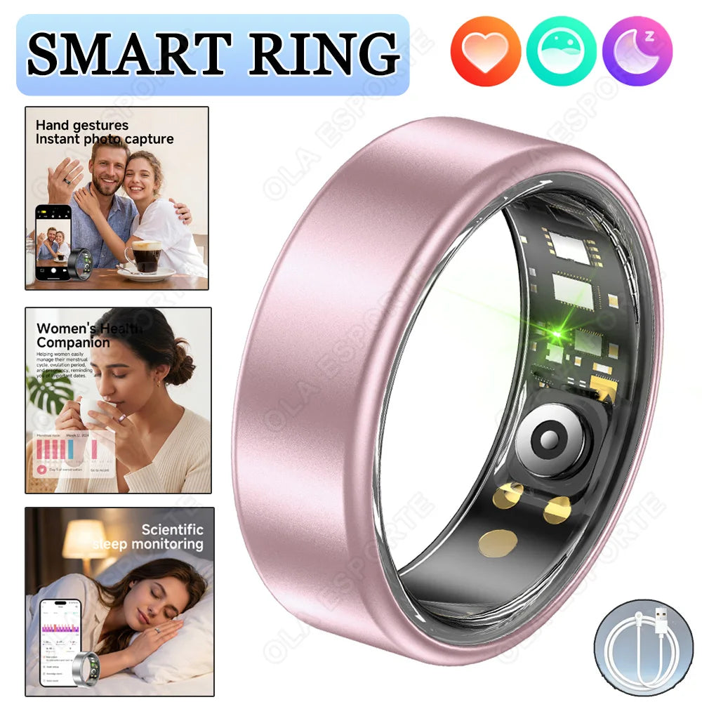 R10 Smart Ring For Men Women with Wireless Charging,SkinTemperature Health and Sleep Monitor,Multi-sport Modes For Andriod IOS Peaceful Pleasures Health and Wellness