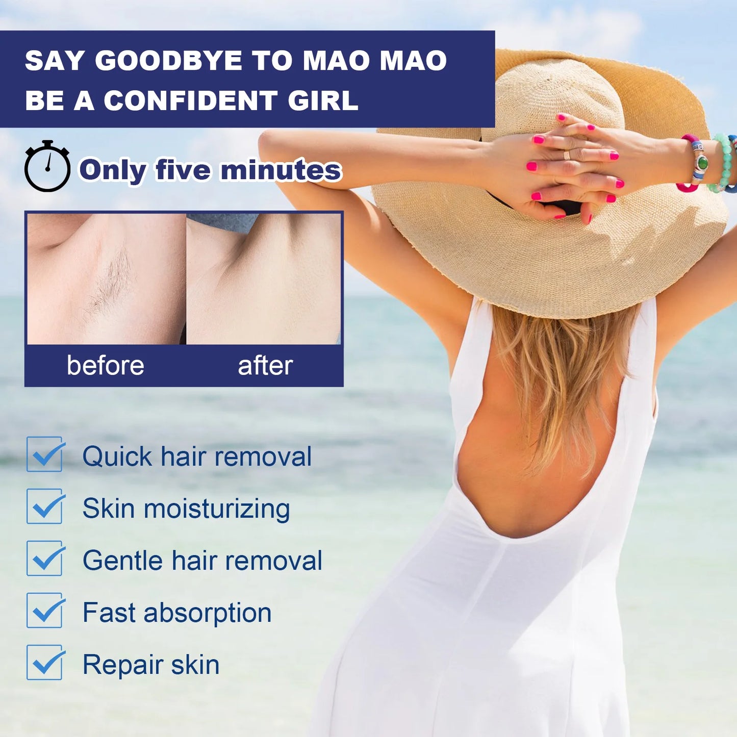 Aloe Vera Hair Removal Spray 100ml – Gentle & Non-Irritating