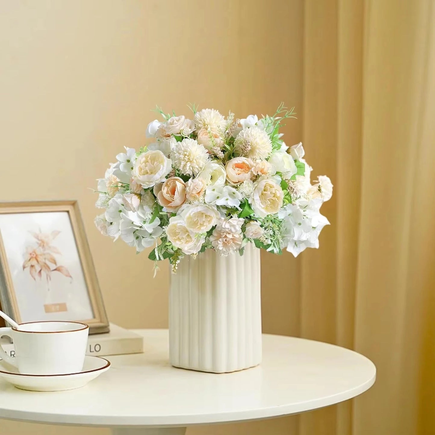 Silk Peony & Hydrangea Artificial Flower Bouquet – Wedding Décor