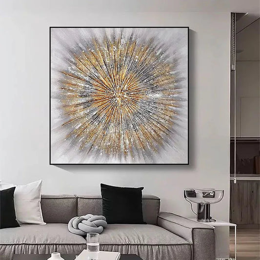 Pure Hand Drawn Oil Painting, Trendy Gold Line Texture, Living Room, Dining Room, Corridor, Sofa Background, Decoration Painting Peaceful Pleasures Health and Wellness no frame High70cmx90cm