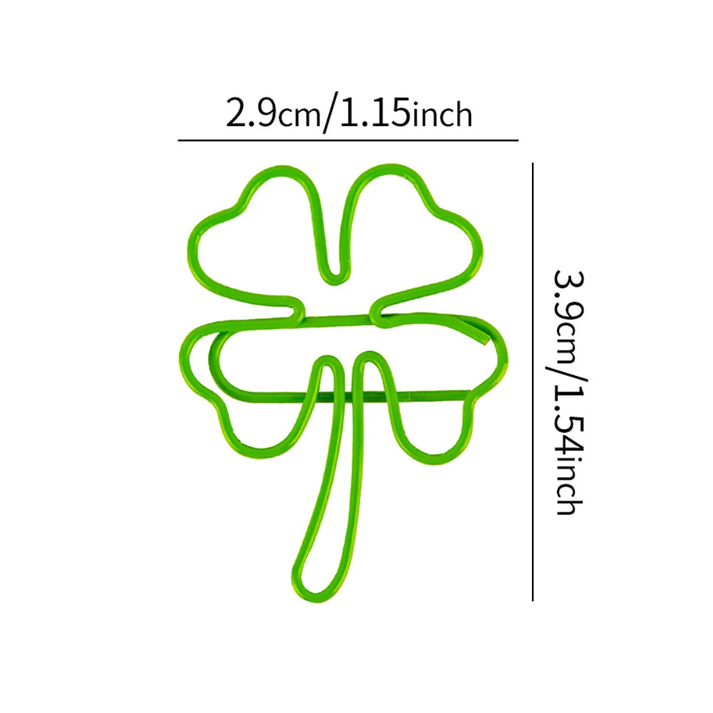 20 Clover Paper Clips Bookmark Macaron Colored Office Data Storage