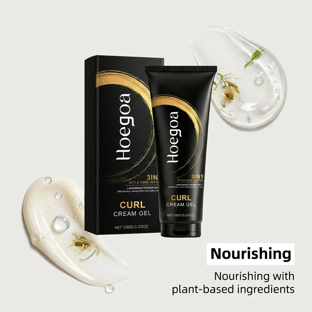 HOEGOA 3-in-1 Curl Styling Cream Gel – Bouncy, Frizz-Free Curls